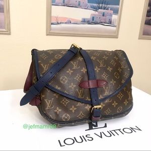 🌺NEW SAFFIANO LEATHER Louis Vuitton Monogram Crossbody/Shoulder Bag 💼